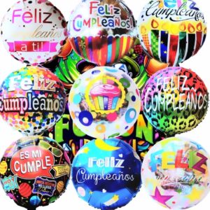 12 Globos Feliz Cumpleaños 45cm Surtidos