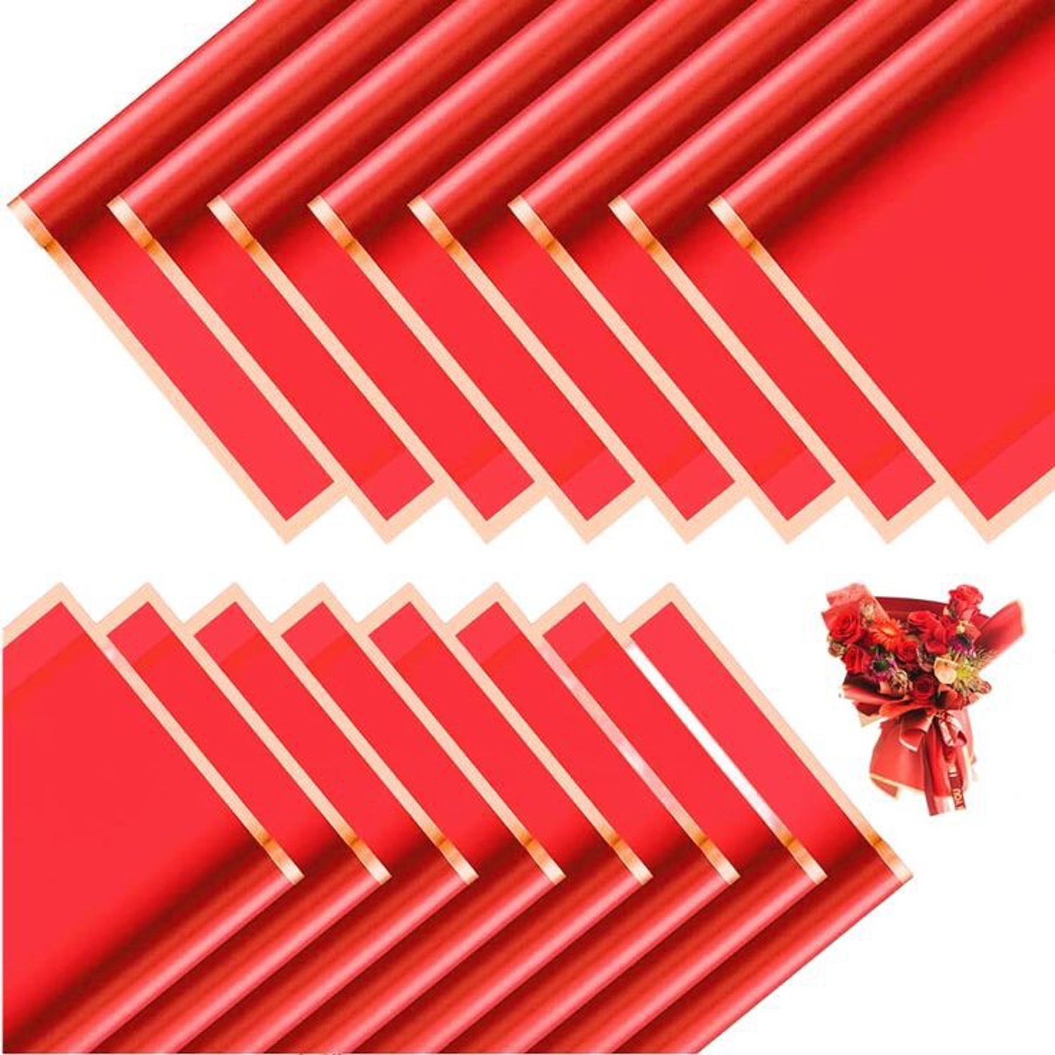 Papel Coreano 20 pliegos Liso Rojo