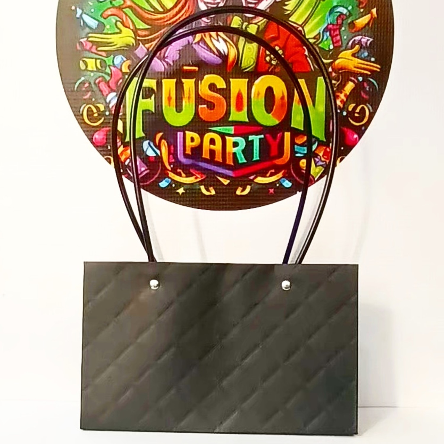 Cartera Floral Grande Negro