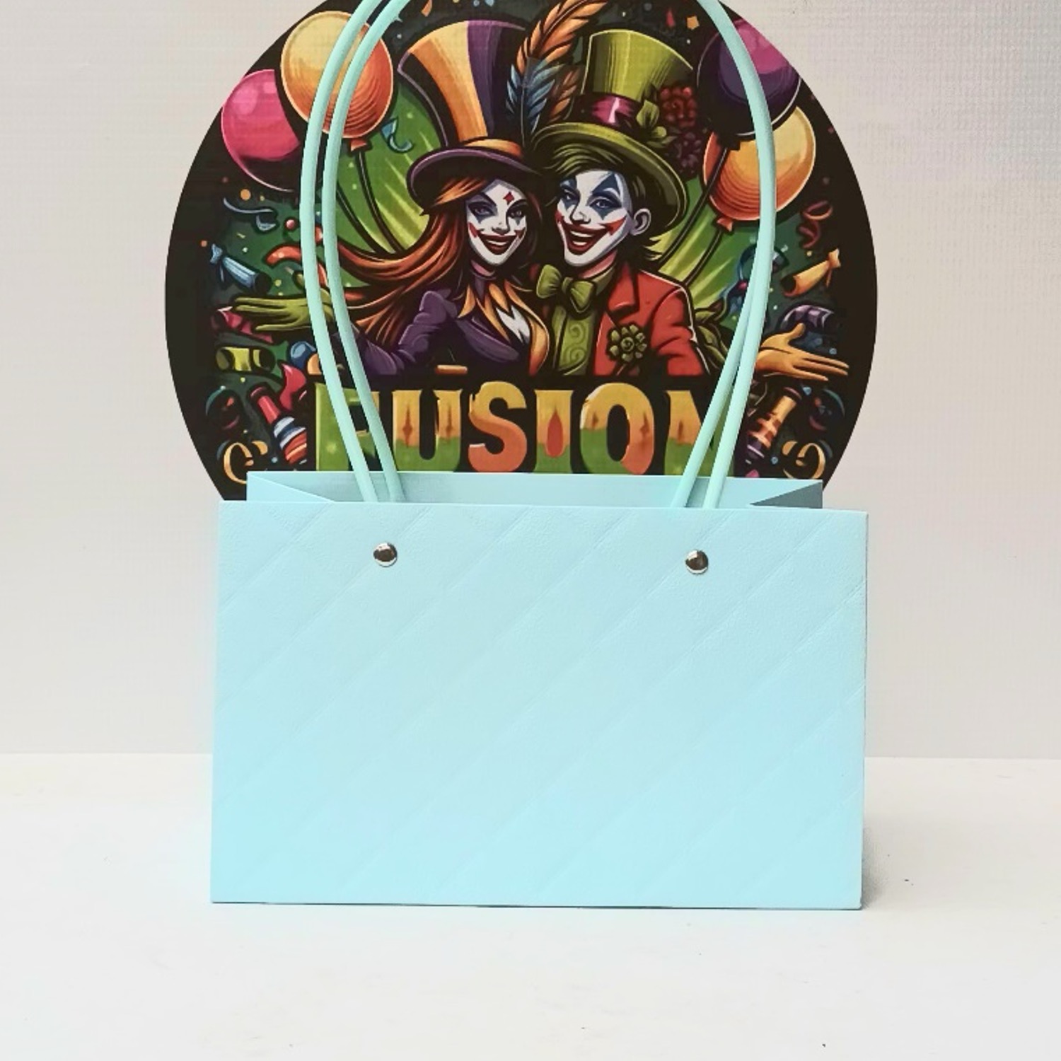 Cartera Floral Grande Celeste