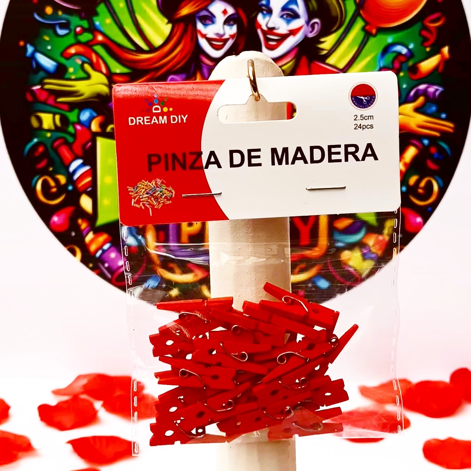 Pinzas Madera Rojo 24 Unidades
