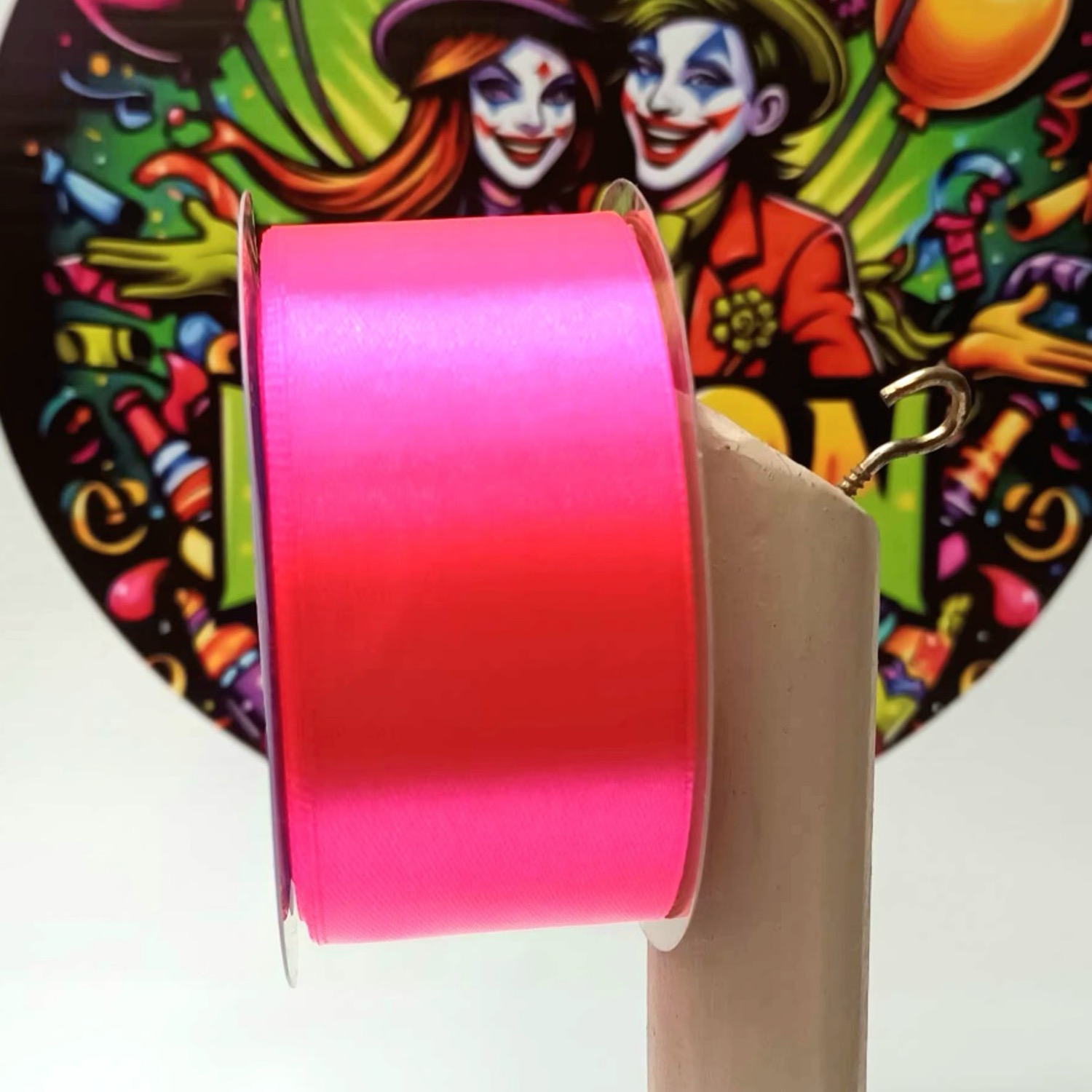 Cinta Raso Rosado Fluor 4cm x 22,8metros