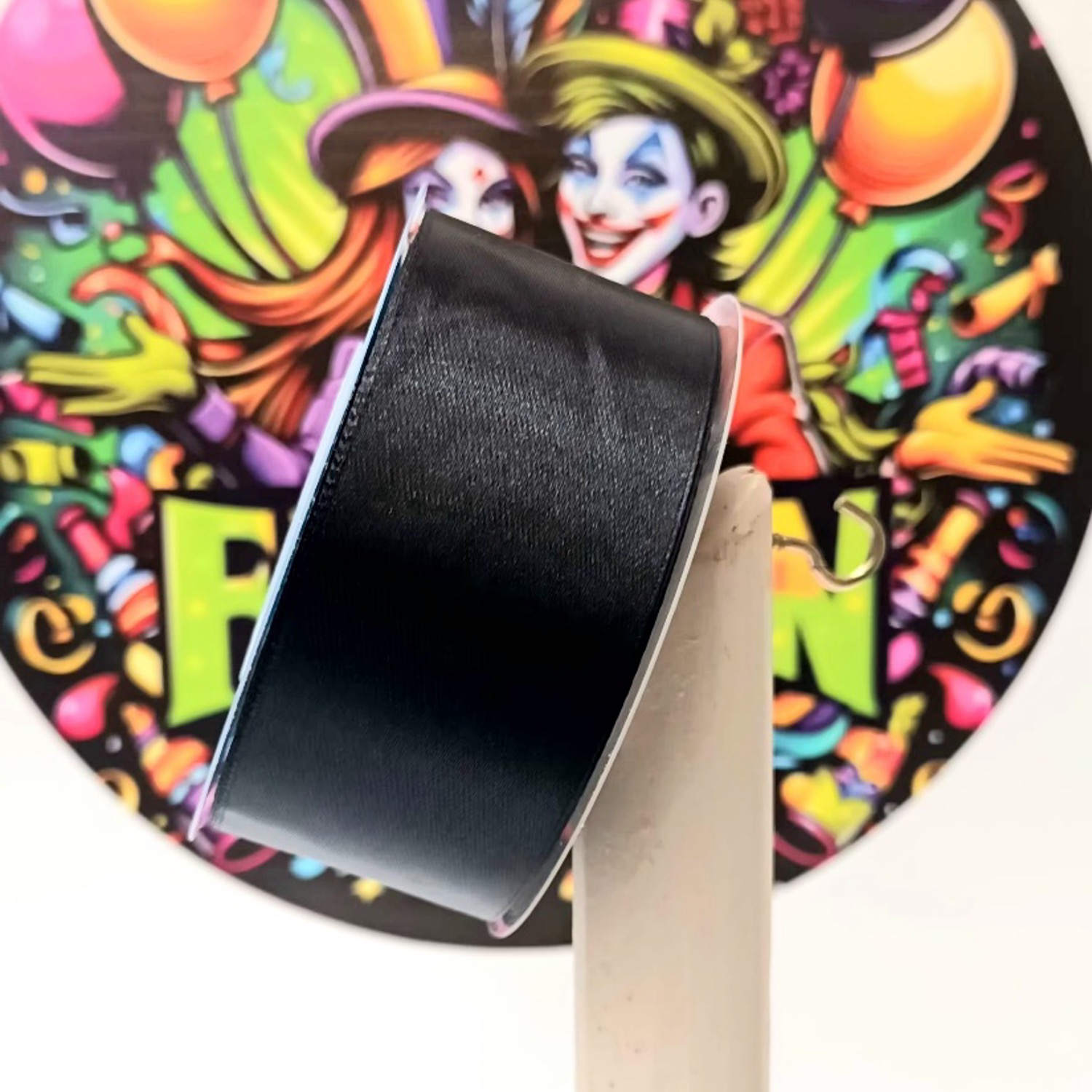 Cinta Raso Negro 4cm x 22.8 metros