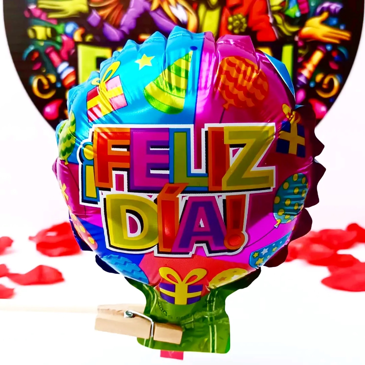Globo Feliz día 12cm  Diseño 9 12 UNIDADES
