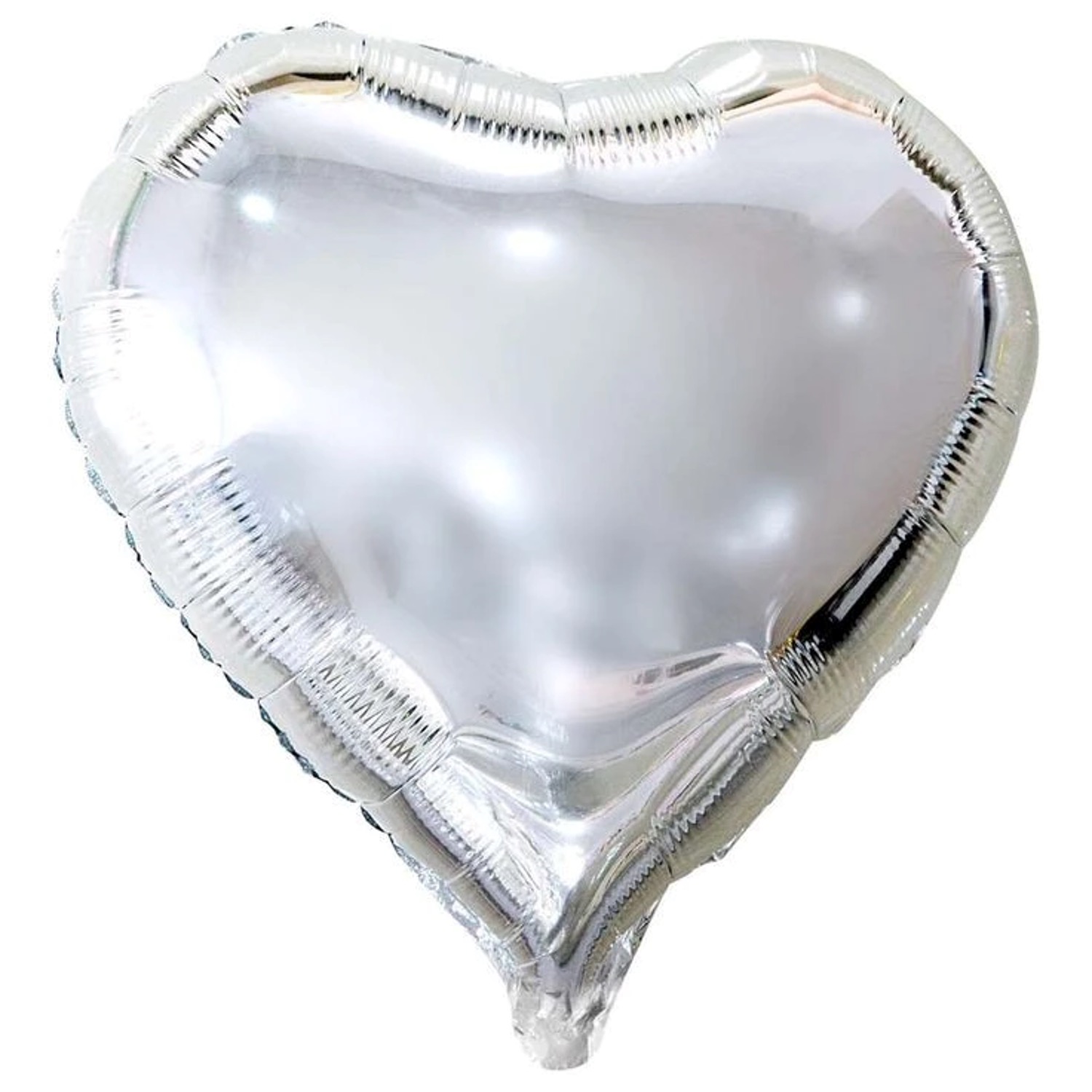 12 Globos Corazón 45cm  Plateado