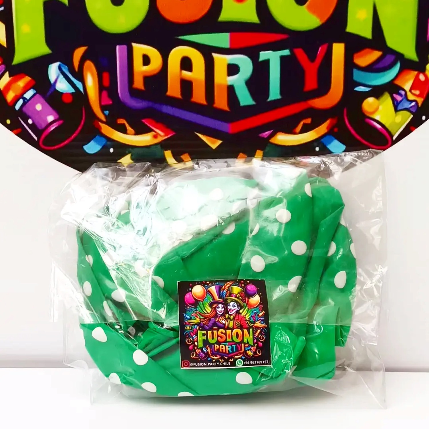 Globo Latex R12 Polka Verde 12 UNIDADES