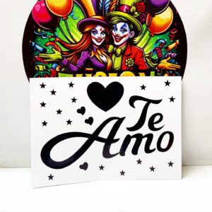 Vinilo Te Amo Grande Negro 12 Unidades