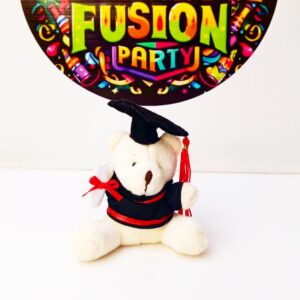OSITO DE GRADUACION MINI 10CM BLANCO 1 UNIDAD