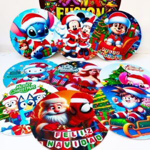 SET 12 PALETAS NAVIDEÑAS TEMATICAS 20CM