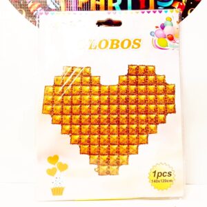 GLOBO CORAZON DORADO 140X120CM 1 UNIDAD