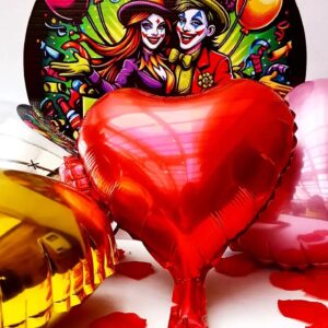 DOCENA GLOBO CORAZON SURTIDO 23CM