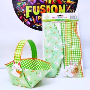 SET 6 CANASTAS CARTON VERDE