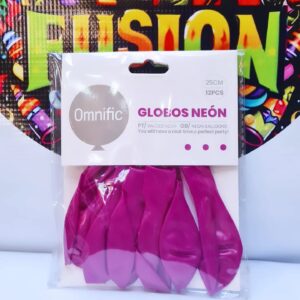 Globos Neon Morado 12 Unidades 25cm