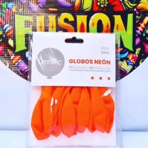 Globos Neon Naranjo 12 Unidades 25cm