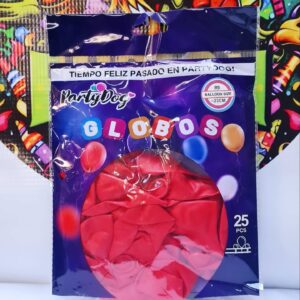 Globos Latex R9 Rojo 25 Pcs