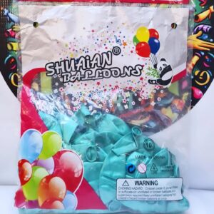 Globo Latex Cromado R10 Verde Agua 50 Pcs
