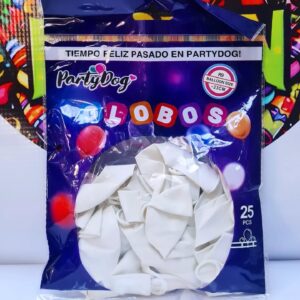 Globo Latex R9 Blanco 25 Pcs