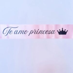 CINTA ESTAMPADA «Te Amo Princesa» Rosa 1 UNIDAD
