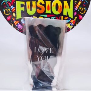 Mangas Individuales Negro 50 unidades "Love You"