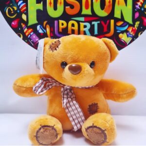 PELUCHE OSITO PARCHES 18CM CAFE CLARO