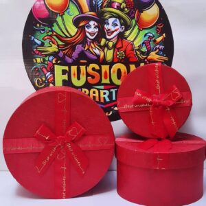 SET 3 CAJAS CIRCULARES ROJAS