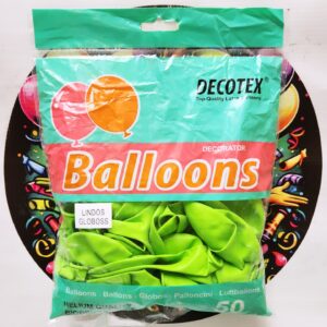 GLOBO LATEX R12 VERDE MANZANA 50unidades