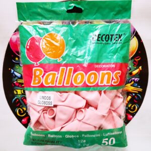 GLOBO LATEX R12 ROSA BABY 50unidades