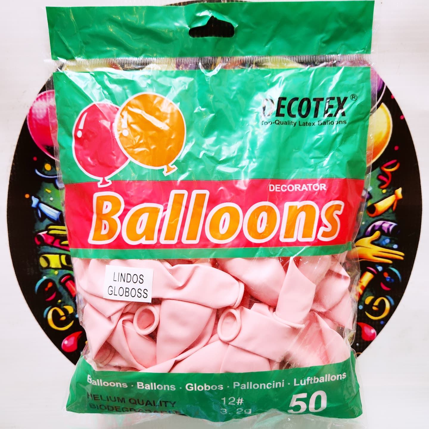 GLOBO LATEX R12 ROSA BABY 50unidades