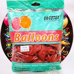 GLOBO LATEX R12 BURDEO 50unidades