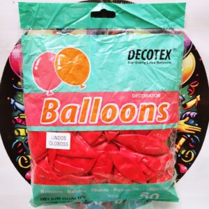 GLOBO LATEX R12 ROJO 50unidades