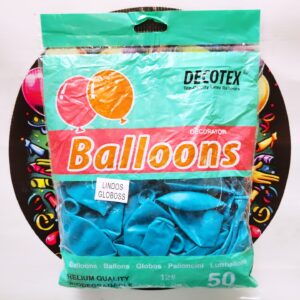 GLOBO LATEX R12 TURQUESA 50unidades