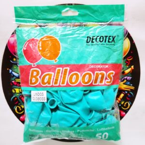 GLOBO LATEX R12 VERDE AGUA 50unidades
