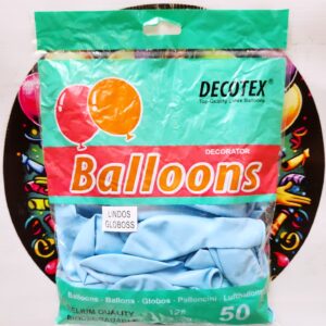 GLOBO LATEX R12 CELESTE BABY 50unidades