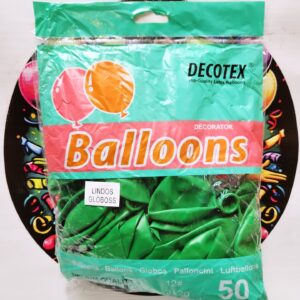 GLOBO LATEX R12 VERDE 50unidades