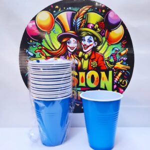 VASO PLASTICO AZUL GRANDE 20u