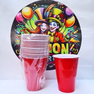 VASO PLASTICO GRANDE ROJO 20u