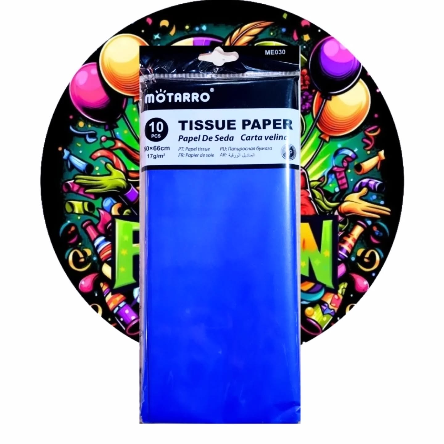PAPEL DE SEDA AZUL ELECTRICO 10 HOJAS 50X66CM