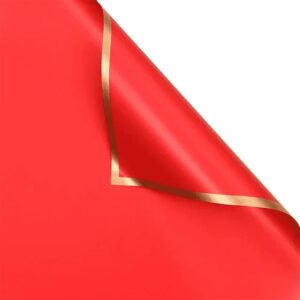 papel coreano rojo borde dorado