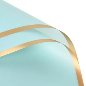 papel coreano celeste borde dorado