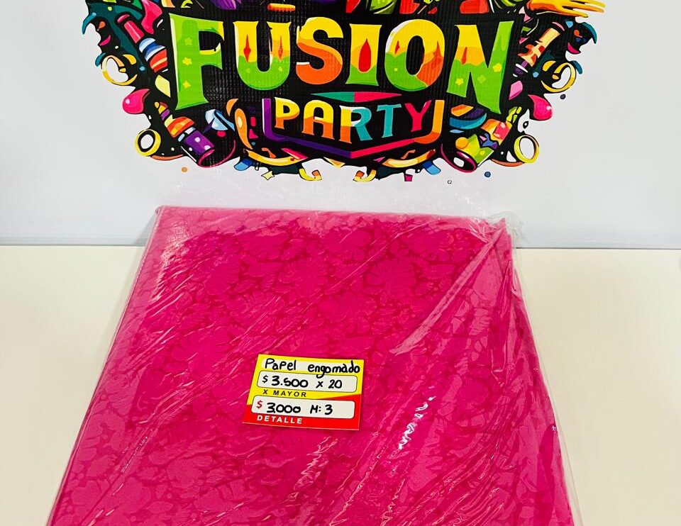 papel engomado fucsia x20u