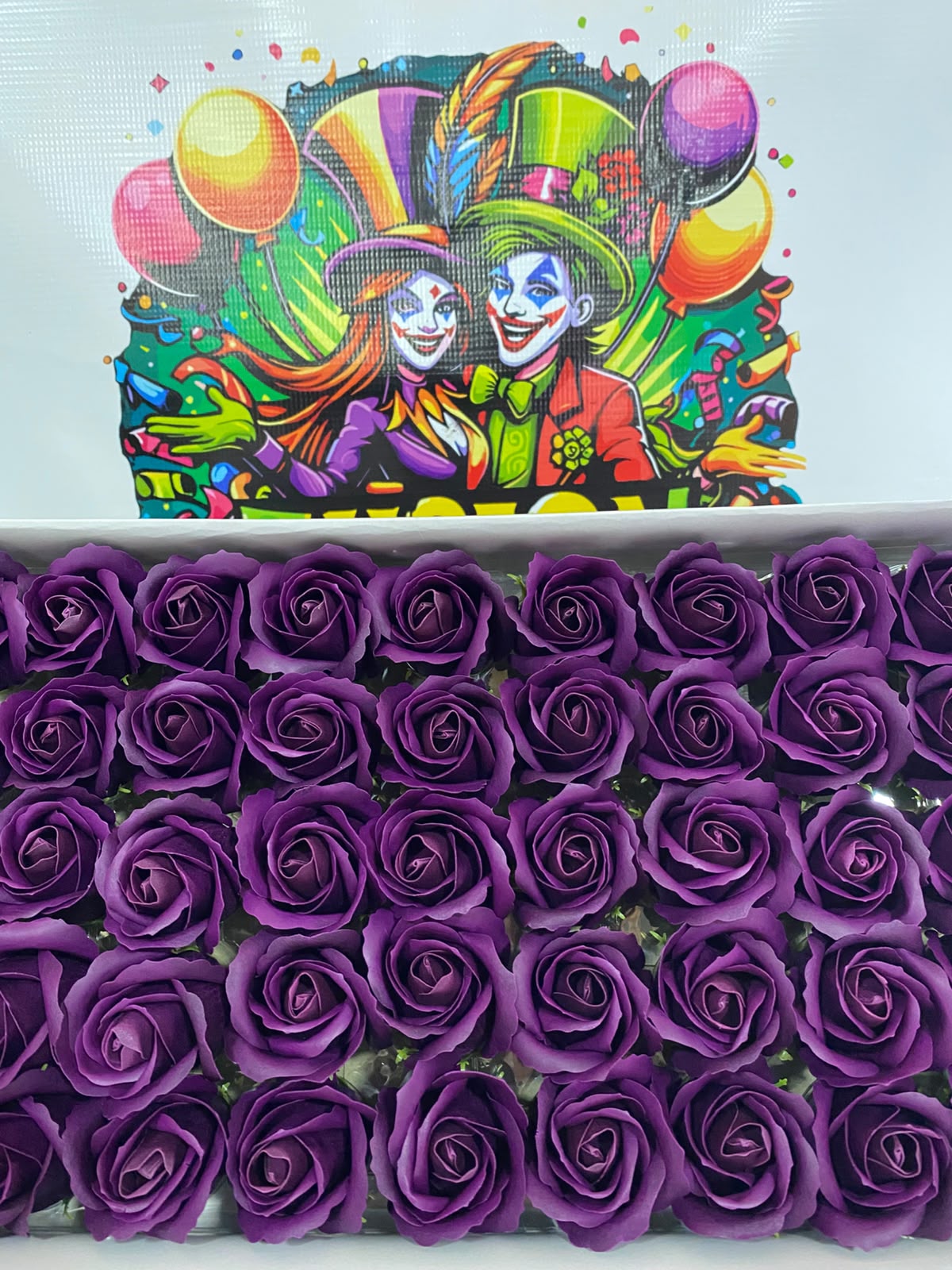 ROSA DE JABÓN 50 UNIDADES "Morado berenjena"